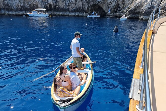 Capri Blue Grotto Small-Group Boat Day Tour From Sorrento - From the Boat: Green Grotta, White Grotta, Faraglioni, and Punta Carena