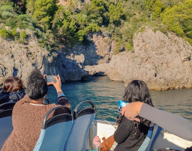 From Amalfi: Coast & Furore Fjord Boat Tour with Swim Break - Crew Personality: From Humor to Photo Help (Special Mention: Salvatore)