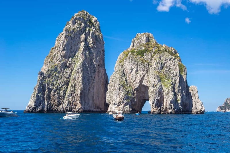 From Pompeii/Castellammare/Vico Equense: Capri Day Cruise - The Gulf of Naples Cruise: Vesuvius Views on the Way In