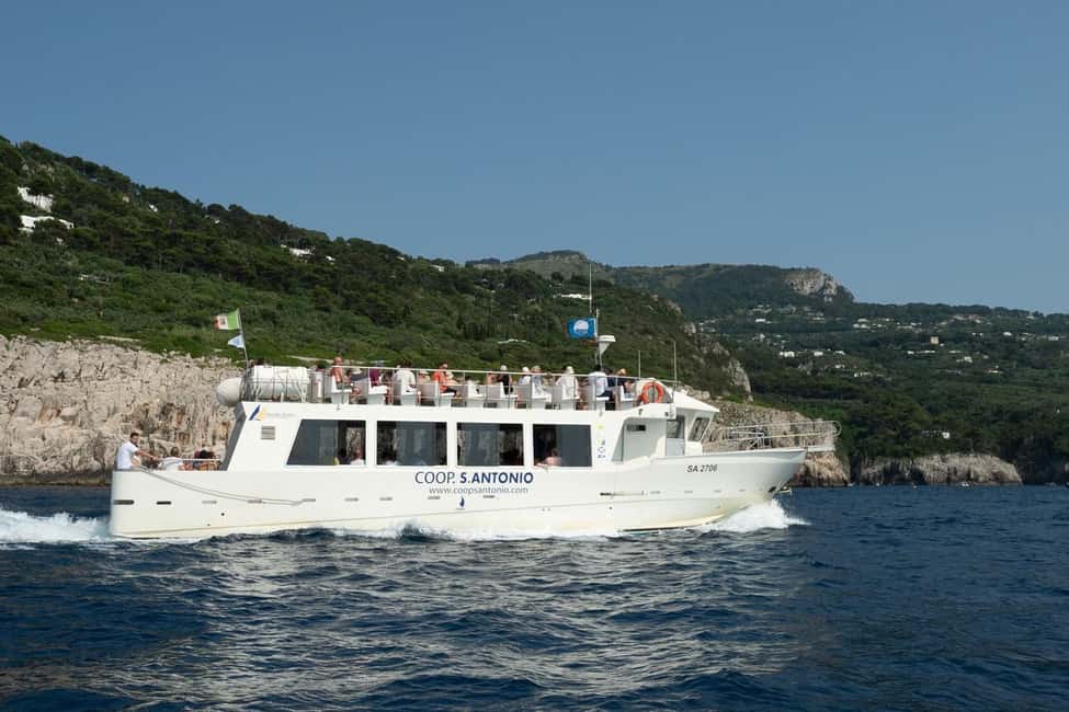 From Sorrento/Nerano: Capri Island Cruise with Guide Onboard - The Ferry Ride and Onboard Guide: Getting Your Bearings Fast