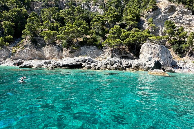 Half Day Private Boat Tour of Capri - Grotta Rossa (Coral Cave): a red-water moment close to the shoreline